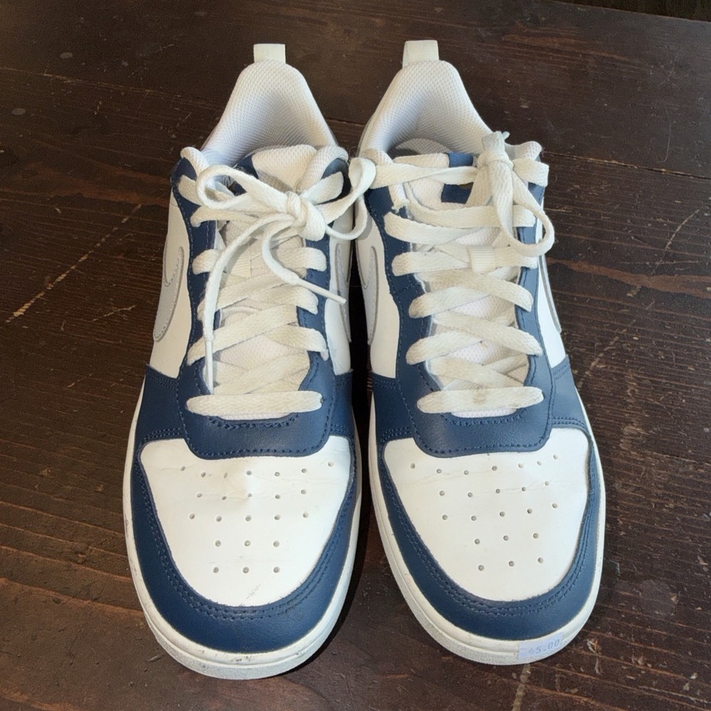 Nike Court Borough Low 2 SE White Valerian Blue Sneaker Shoes Youth Kids Sz 7y - Picture 4 of 8